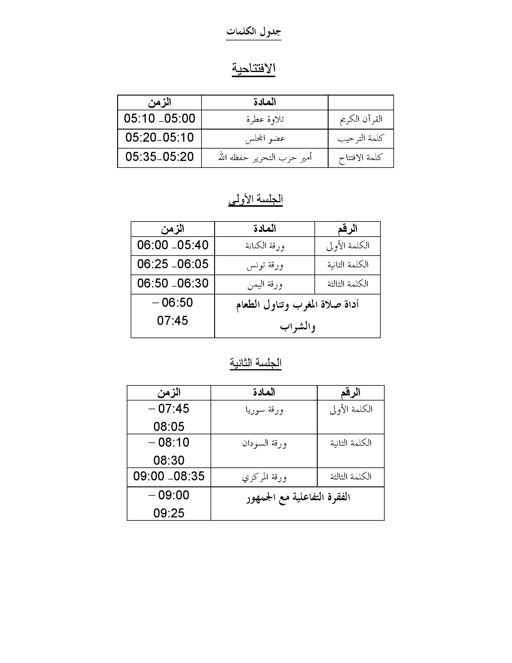 2014 05 03 Sudan Conf Schedule
