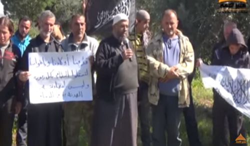 Minbar Ummah: Stand in countryside of Idlib before Headquarters of Ansar al-Islam Brigades