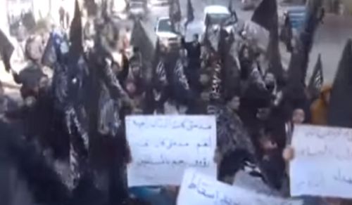 Minbar Ummah: Protest in Aleppo Condeming Geneva 3 Conference and negotiating with the Criminal Regime