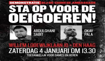 Niederlande: Demonstration zur Unterstützung der Uigurischen Geschwister vor der chinesischen Botschaft
