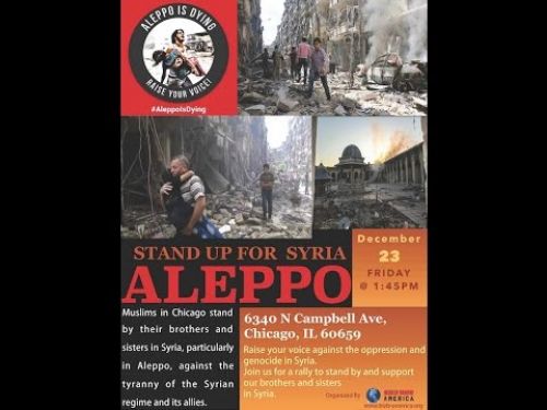 Amerika: Chicago&#039;da Halep Halkına ve Suriye&#039;ye Destek Gösterisi