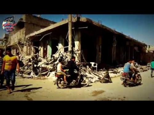 Suriye Vilayeti: Medya Bürosu kamerasından Atarib bombardımanının etkileri