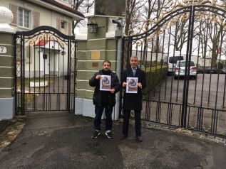 حزب التحریر یورپ: اسیر محترمہ جنت بیسپالوا کی حمائیت میں  حزب التحریر کا ایک وفد روس کی ایمبیسی گیا﻿