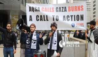 أمريكا: وقفات تطالب جيوش المسلمين تحرير الأقصى‎‎!‎
