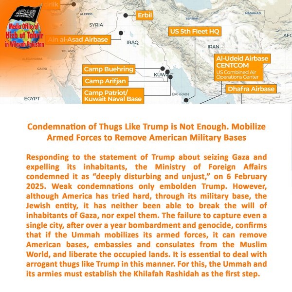 2025 02 09 FB Condemnation of Thugs Like Trump is Not Enough. Mobilize Armed Forces to Remove American Military Bases EN